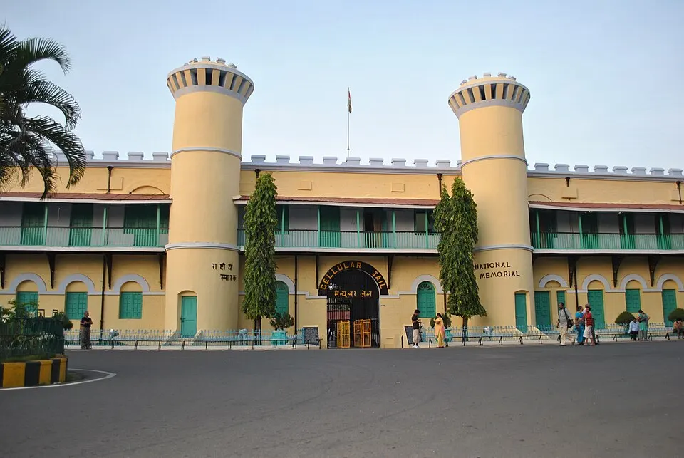 Front view of the Cellular Jail in Port Blair